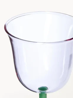 New Copas de vino artesanales de vidrio borosilicato Dot, 2 uds. Copas De Vino|Vajillas Completas