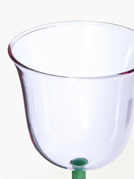 New Copas de vino artesanales de vidrio borosilicato Dot, 2 uds. Copas De Vino|Vajillas Completas