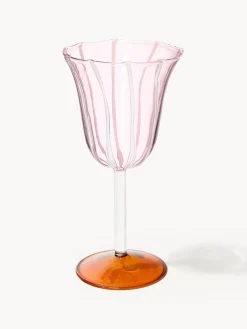 Copas De Vino|Vajillas Completas>&k Amsterdam Copas de vino artesanales de vidrio borosilicato Eve, 2 uds. Rosa claro transparente, naranja