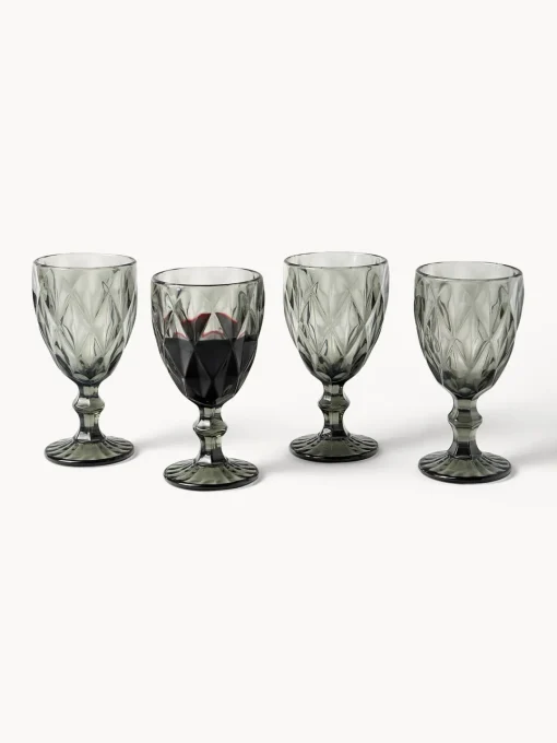 Copas De Vino|Vajillas Completas>Westwing Collection Copas de vino con patrón texturizado Colorado, 4 uds. Gris