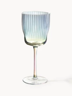 Copas De Vino|Vajillas Completas>Westwing Collection Copas de vino sopladas con relieve y brillo nacarino Juno, 4 uds.