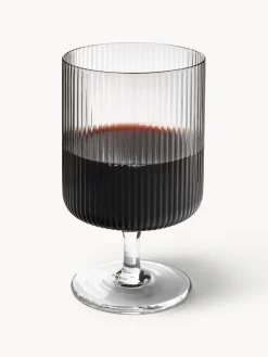 Copas De Vino|Vajillas Completas></noscript>Ferm Living Copas de vino sopladas con relieves Ripple, 2 uds. Gris transparente brillante