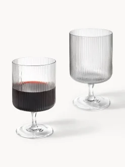 Copas De Vino|Vajillas Completas></noscript>Ferm Living Copas de vino sopladas con relieves Ripple, 2 uds. Transparente brillante