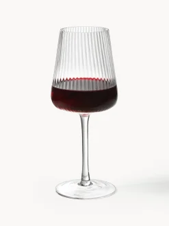 Copas De Vino|Vajillas Completas>Westwing Collection Copas de vino tinto artesanales con relieves Cami, 4 uds.