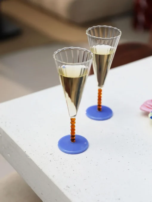 Copas De Champagne|Vajillas Completas>&k Amsterdam Copas flauta de champán artesanal Perle, 2 uds.