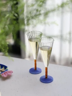 Copas De Champagne|Vajillas Completas></noscript>&k Amsterdam Copas flauta de champán artesanal Perle, 2 uds.