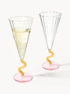 Copas De Champagne|Vajillas Completas></noscript>&k Amsterdam Copas flauta de champán artesanal Curve, 2 uds.