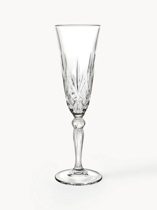 Best Copas flauta de champán de cristal con relieve Melodia, 6 uds. Copas De Champagne|Vajillas Completas
