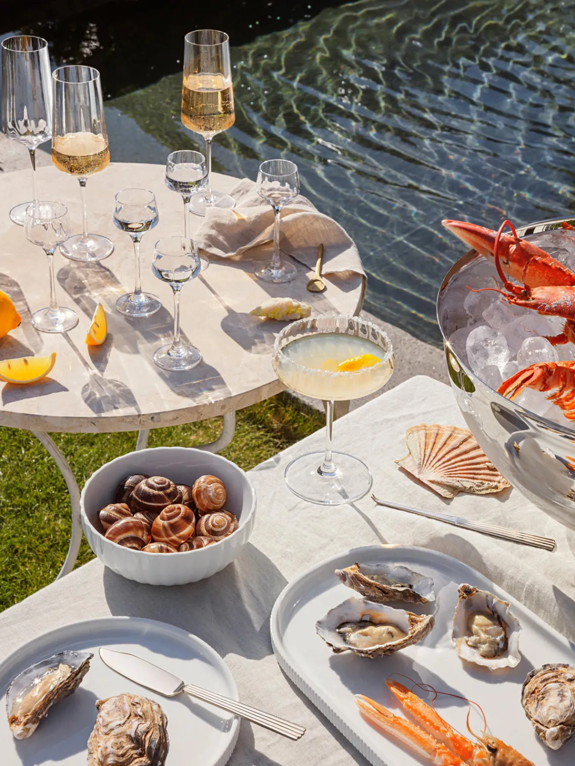 Copas De Champagne|Vajillas Completas>GEORG JENSEN Copas flauta de champán de cristal con relieves Bernadotte, 6 uds.