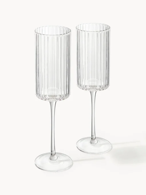 Copas De Champagne|Vajillas Completas>Westwing Collection Copas flauta sopladas Aleo, 4 uds. Transparente