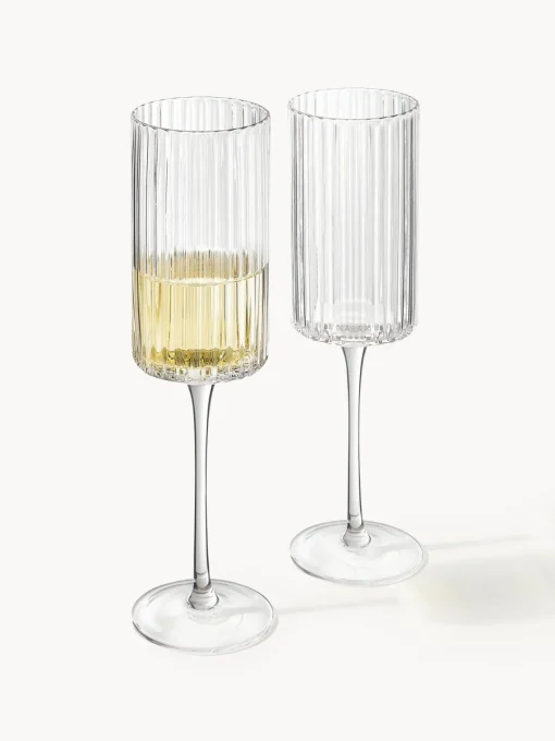 Copas De Champagne|Vajillas Completas>Westwing Collection Copas flauta sopladas Aleo, 4 uds. Transparente