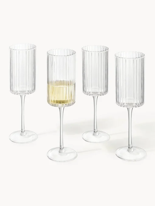 Copas De Champagne|Vajillas Completas>Westwing Collection Copas flauta sopladas Aleo, 4 uds. Transparente
