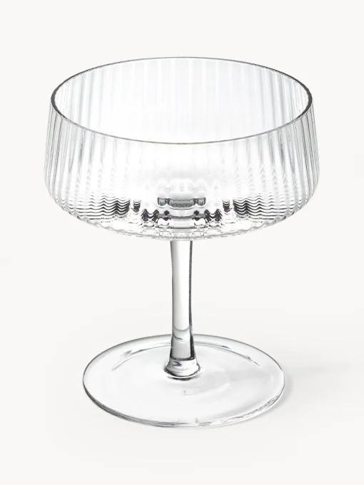 Copas De Champagne|Vajillas Completas>Westwing Collection Copas pompadour de champán artesanales con relieves Cami, 4 uds.