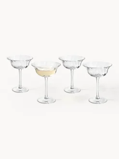Clearance Copas pompadour de champán sopladas Swirl, 4 uds. Copas De Champagne|Vajillas Completas