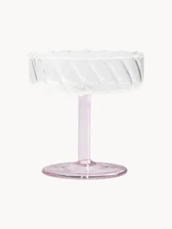 Copas De Cóctel|Vajillas Completas>&k Amsterdam Copas pompadour de champán artesanales de vidrio borosilicato Twirl, 2 uds. Rosa transparente