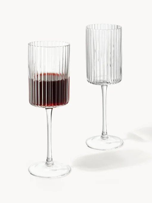 Menaje De Mesa>Westwing Collection Copos de vino soplados Aleo, 4 uds. Transparente