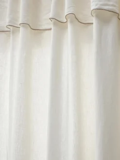 Mantas|Cortinas Y Visillos></noscript>Westwing Collection Cortinas de lino semitransparentes con dobladillo Eleonara, 2 uds. Blanco crema, gris pardo