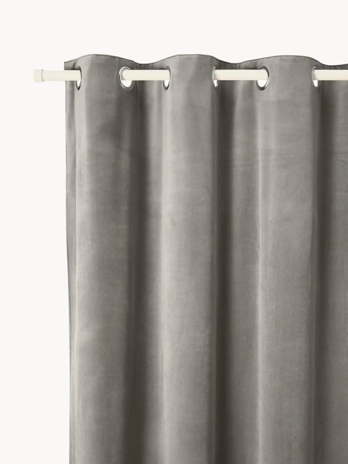Cortinas Y Visillos|Mantas>Westwing Collection Cortinas de terciopelo oscuras con ojales Rush, 2 uds. Gris