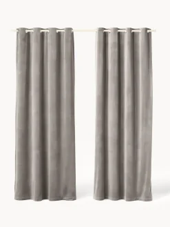 Cortinas Y Visillos|Mantas></noscript>Westwing Collection Cortinas de terciopelo oscuras con ojales Rush, 2 uds. Gris