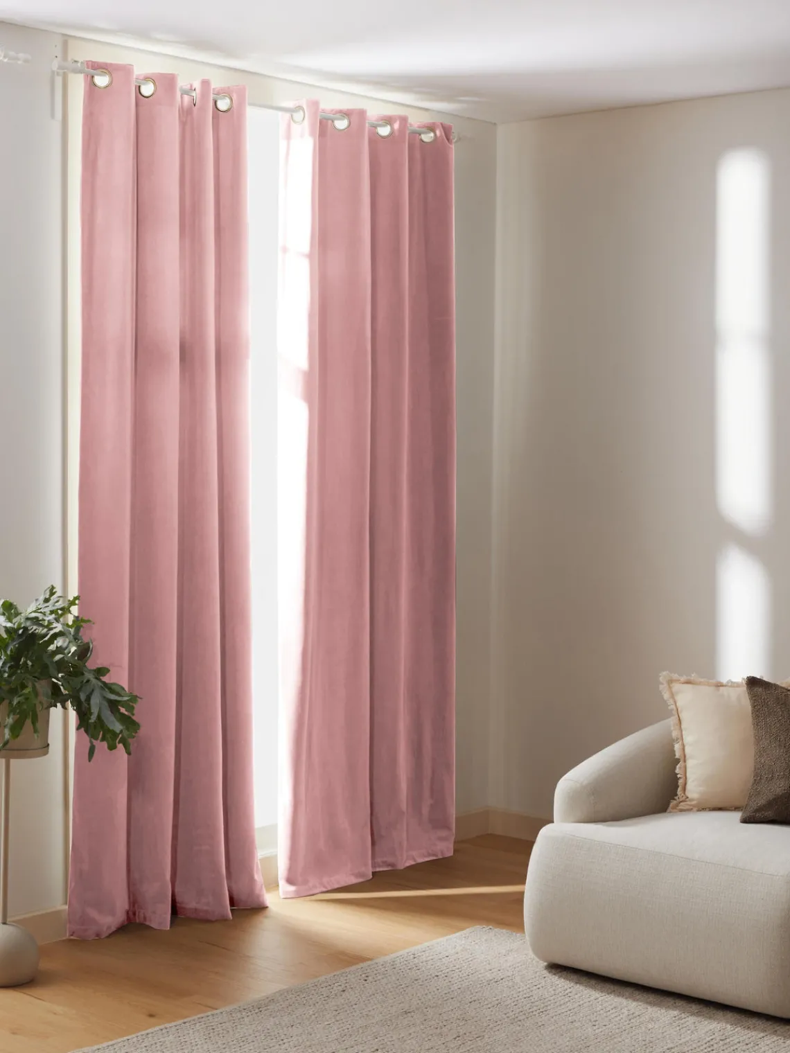 Clearance Cortinas de terciopelo oscuras con ojales Rush, 2 uds. Cortinas Y Visillos|Mantas