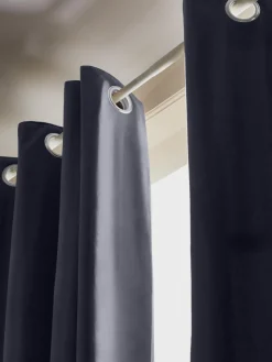 New Cortinas oscurecedoras de terciopelo con ojales Rush, 2 uds. Cortinas Y Visillos|Mantas