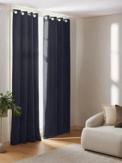 New Cortinas oscurecedoras de terciopelo con ojales Rush, 2 uds. Cortinas Y Visillos|Mantas