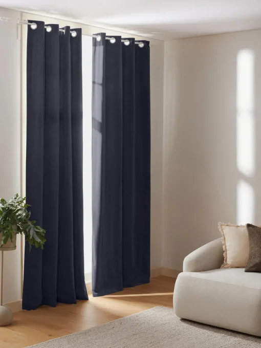 New Cortinas oscurecedoras de terciopelo con ojales Rush, 2 uds. Cortinas Y Visillos|Mantas