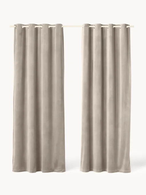 Sale Cortinas oscurecedoras de terciopelo con ojales Rush, 2 uds. Cortinas Y Visillos|Mantas