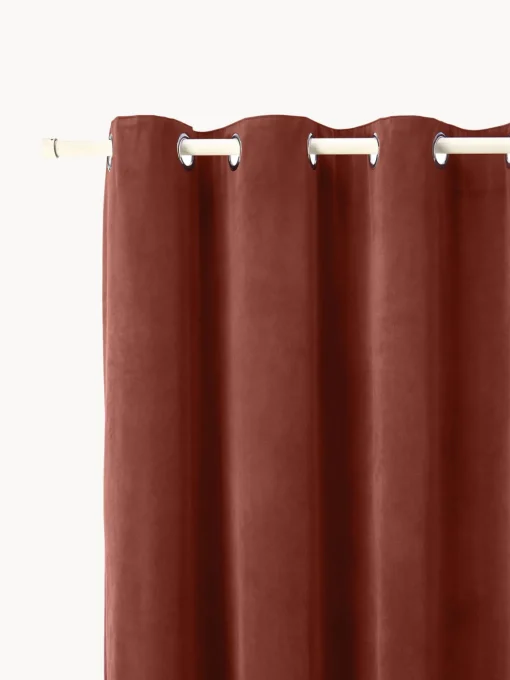 Sale Cortinas oscurecedoras de terciopelo con ojales Rush, 2 uds. Cortinas Y Visillos|Mantas