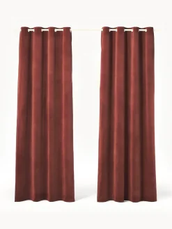 Sale Cortinas oscurecedoras de terciopelo con ojales Rush, 2 uds. Cortinas Y Visillos|Mantas