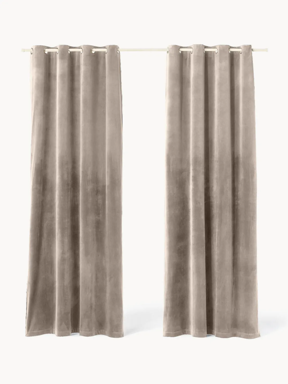 Cortinas Y Visillos|Mantas>Westwing Collection Cortinas oscurecedoras de terciopelo con ojales Rush, 2 uds. Taupe