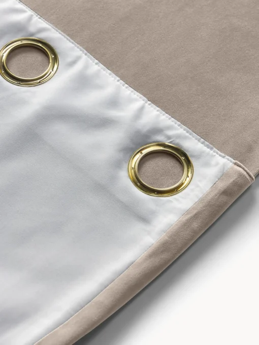 Cortinas Y Visillos|Mantas>Westwing Collection Cortinas oscurecedoras de terciopelo con ojales Rush, 2 uds. Taupe
