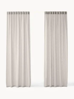 New Cortinas semitransparente con cinta de lazo Gardine Ibiza, 2 uds. Cortinas Y Visillos|Mantas