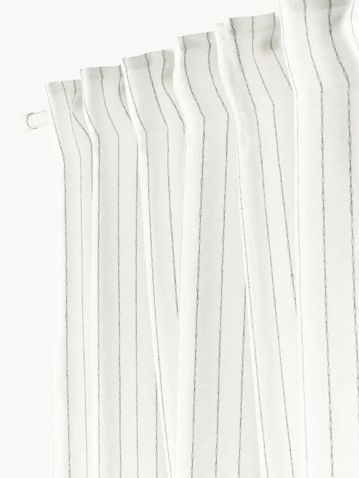 Cortinas Y Visillos|Mantas>Westwing Collection Cortinas semitransparentes con lazo Birch, 2 uds. Blanco Off White