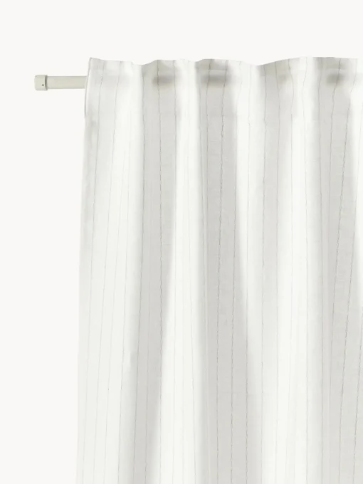 Cortinas Y Visillos|Mantas>Westwing Collection Cortinas semitransparente con cinta de lazo Birch, 2 uds. Blanco