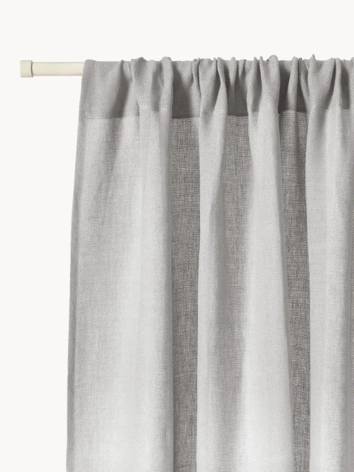 Cortinas Y Visillos|Mantas>Westwing Collection Cortinas semitransparentes con dobladillo Harmony, 2 uds. Gris claro