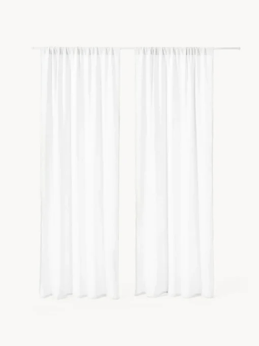 Cortinas Y Visillos|Mantas>Westwing Collection Cortinas semitransparente de muselina con dobladillo Malvina, 2 uds.