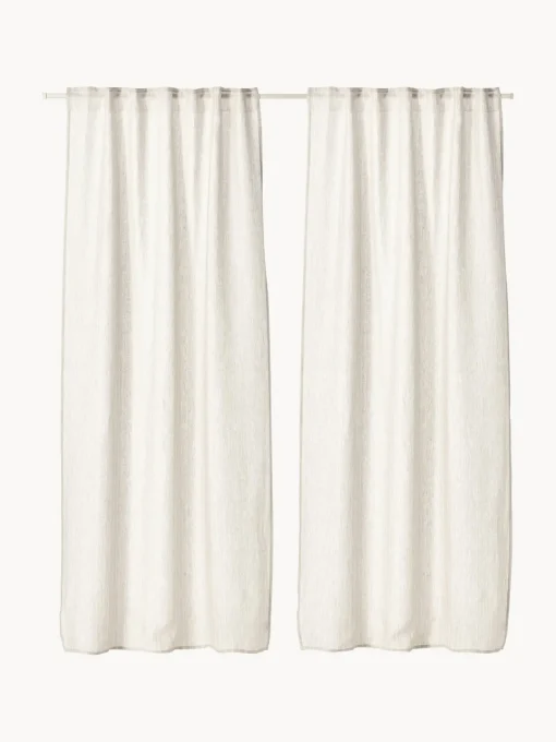 Outlet Cortinas semitransparente con cinta de lazo Birch, 2 uds. Cortinas Y Visillos|Mantas