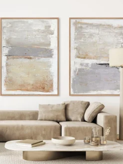 Clearance Cuadro en lienzo pintado a mano Scenario, marco de madera Lienzos|Jarrones