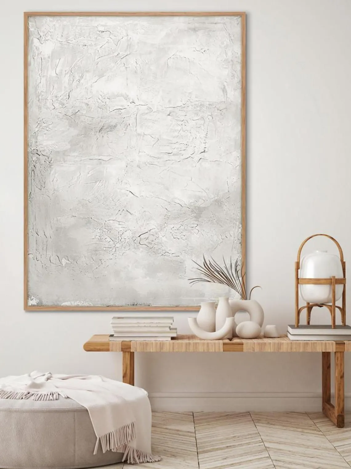 Sale Cuadro en lienzo pintado a mano Simple Living, marco de madera Lienzos|Jarrones