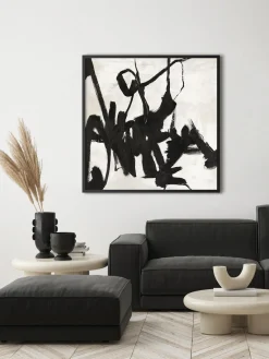 Lienzos|Jarrones>Malerifabrikken Cuadro en lienzo pintado a mano con marco de madera Playblack Design 1