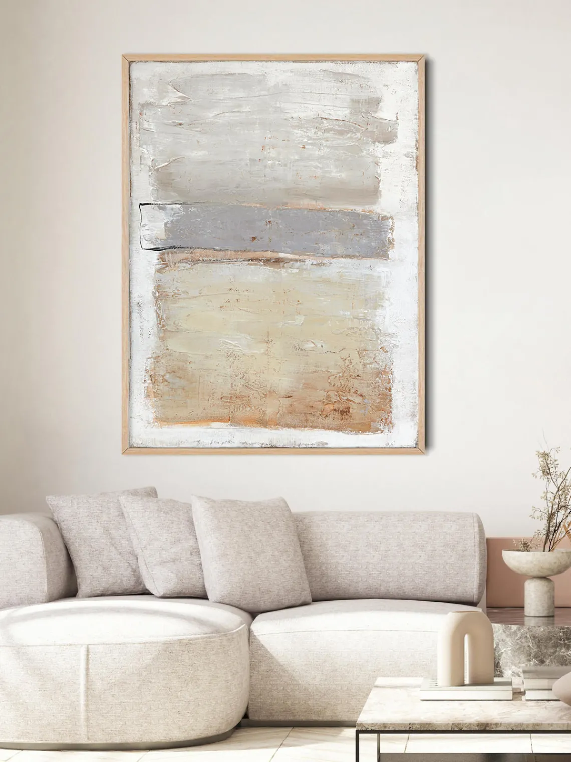 Online Cuadro en lienzo pintado a mano Scenario, marco de madera Lienzos|Jarrones