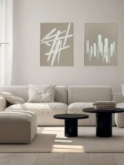 Lienzos|Decoración De Pared>Agave Cuadro en lienzo pintado a mano Upside, marco de madera