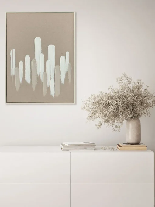 Lienzos|Decoración De Pared>Agave Cuadro en lienzo pintado a mano Upside, marco de madera