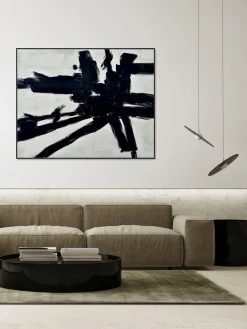 Lienzos|Jarrones></noscript>Agave Cuadro en lienzo pintado a mano con marco de madera Omaggio A Kline