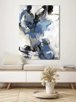 New Cuadro pintado a mano Blue vibes Lienzos|Jarrones