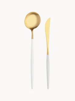 Juego De Cubiertos|Vajillas Completas></noscript>Cutipol Cubertería artesanal Goa, tamaños diferentes Blanco, dorado