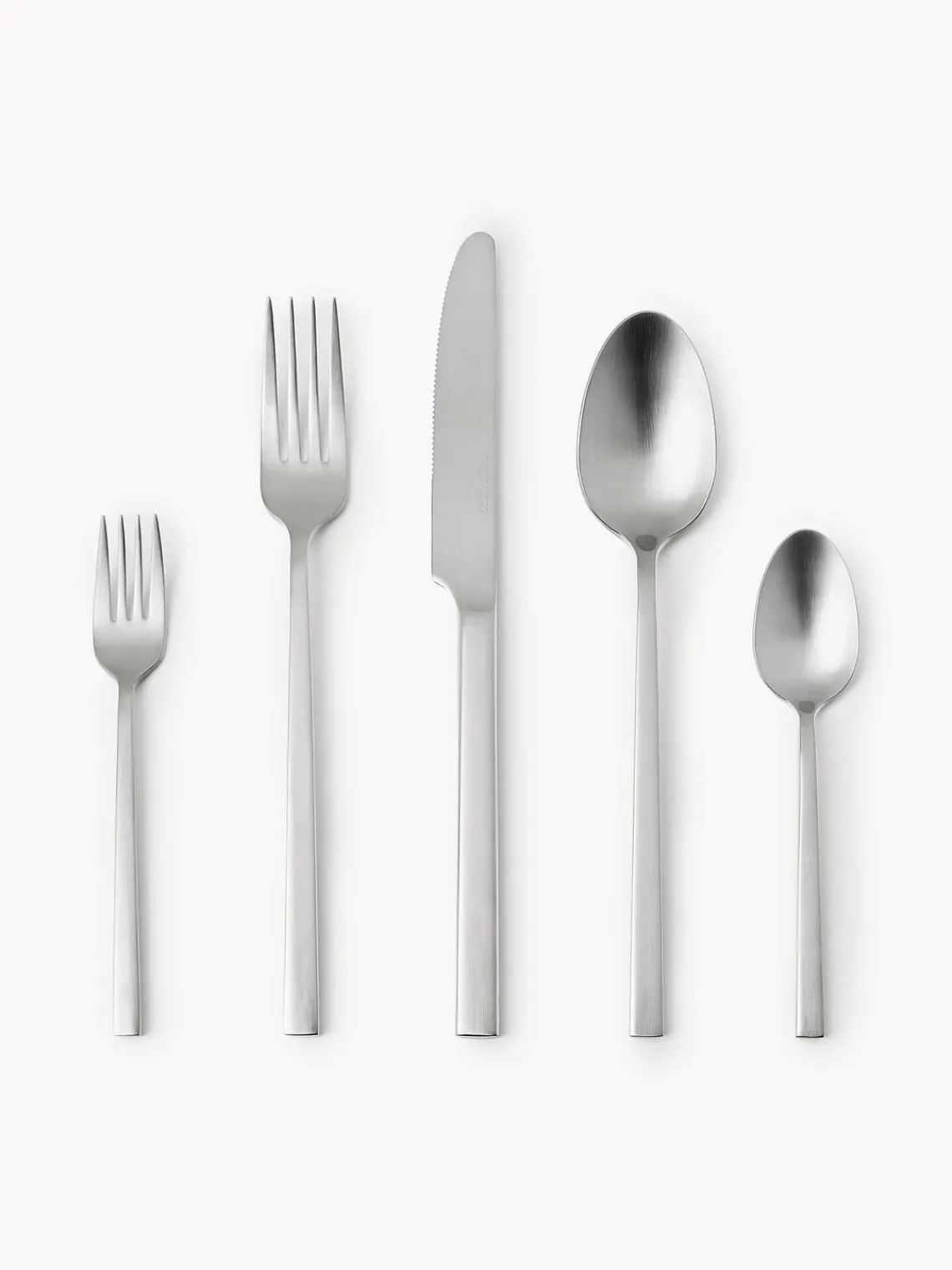 Vajillas Completas|Juego De Cubiertos>Westwing Collection Cubertería mate Shine, tamaños diferentes Plateado mate