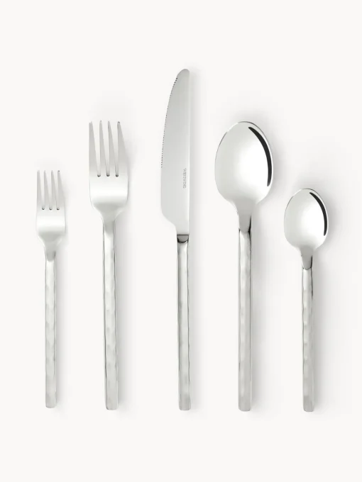 Discount Cubertería pulida martillada Miles, 4 comensales (20 pzas.) Juego De Cubiertos|Vajillas Completas