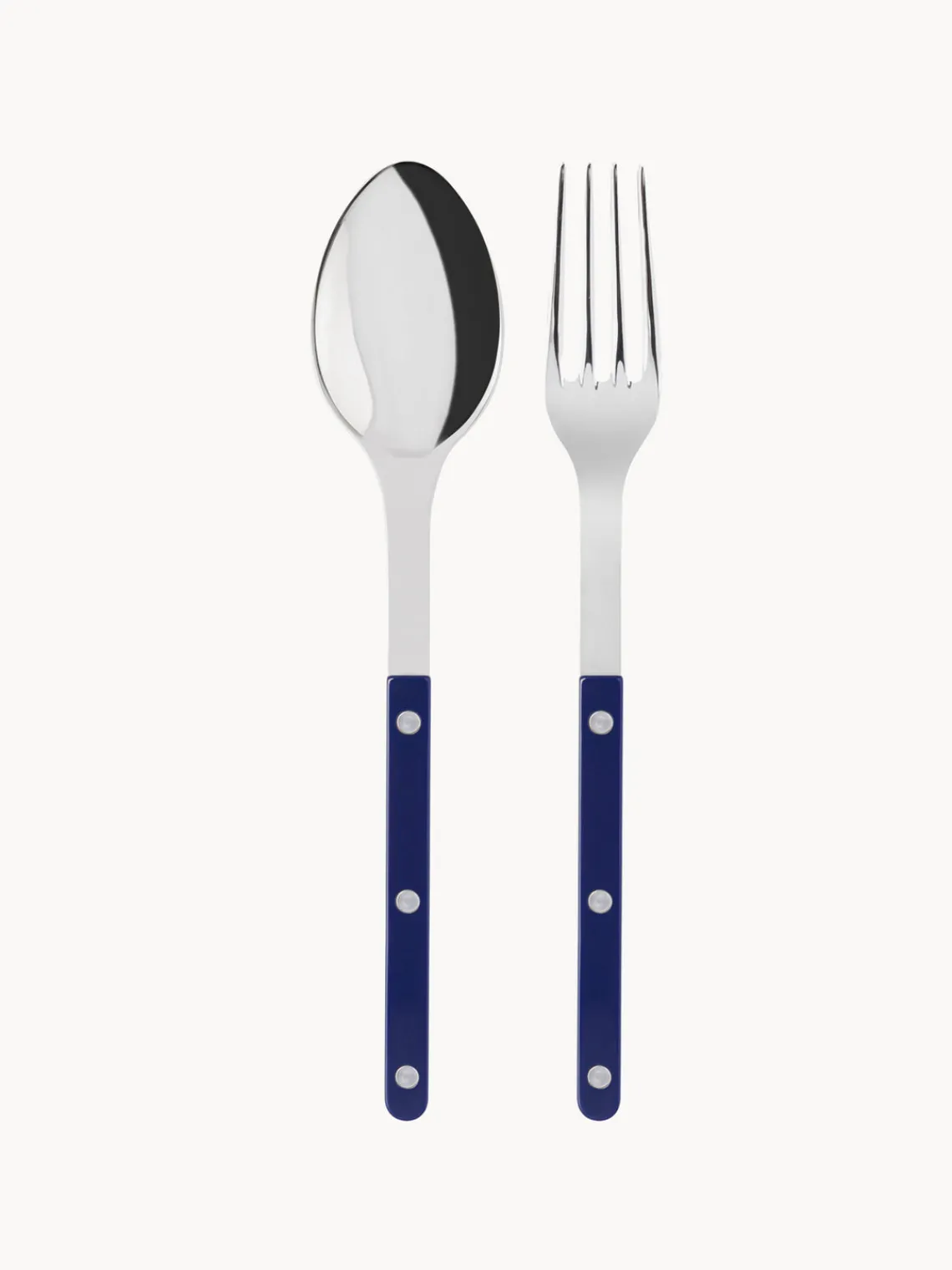 Juego De Cubiertos|Vajillas Completas>Sabre Paris Cubiertos para ensalada de acero inoxidable Bistrot Azul oscuro, plateado